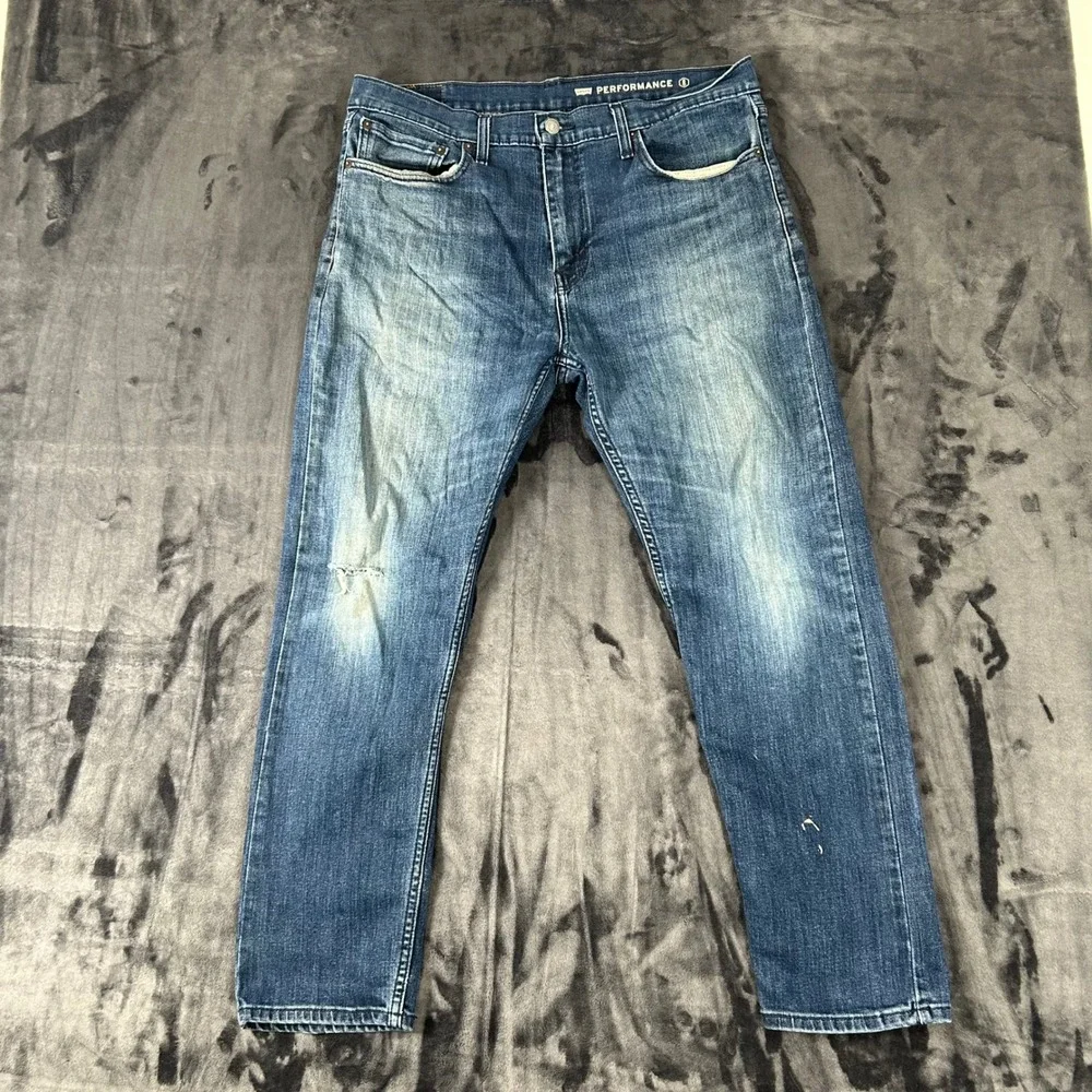 Levi's 502 Regular Taper Jeans Mens 36x30 Blue Performance Stretch Denim